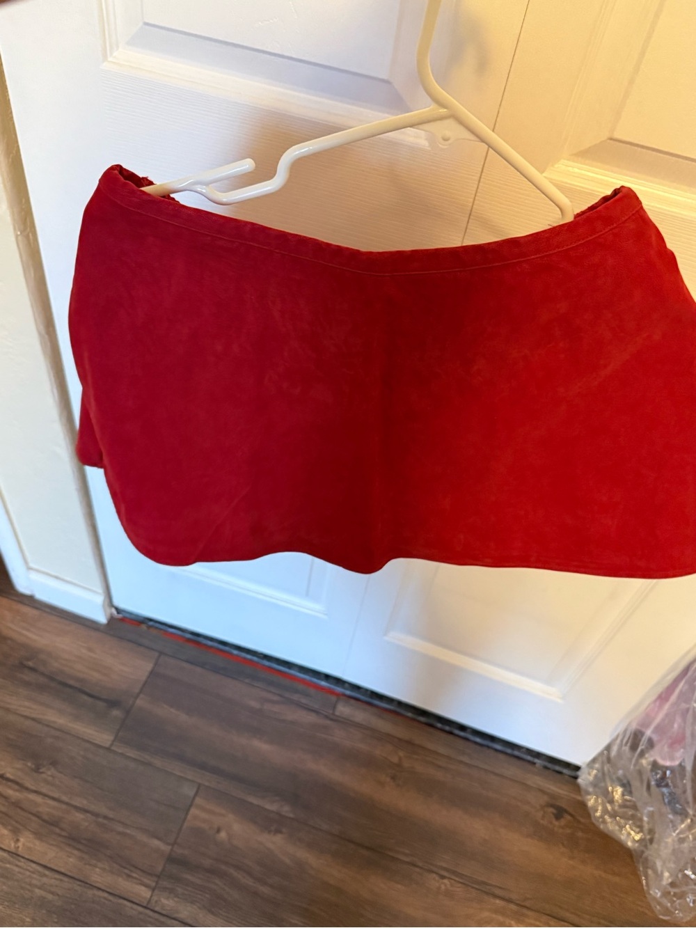 Free people faux suede Red Women's Mini Skirt with build in short